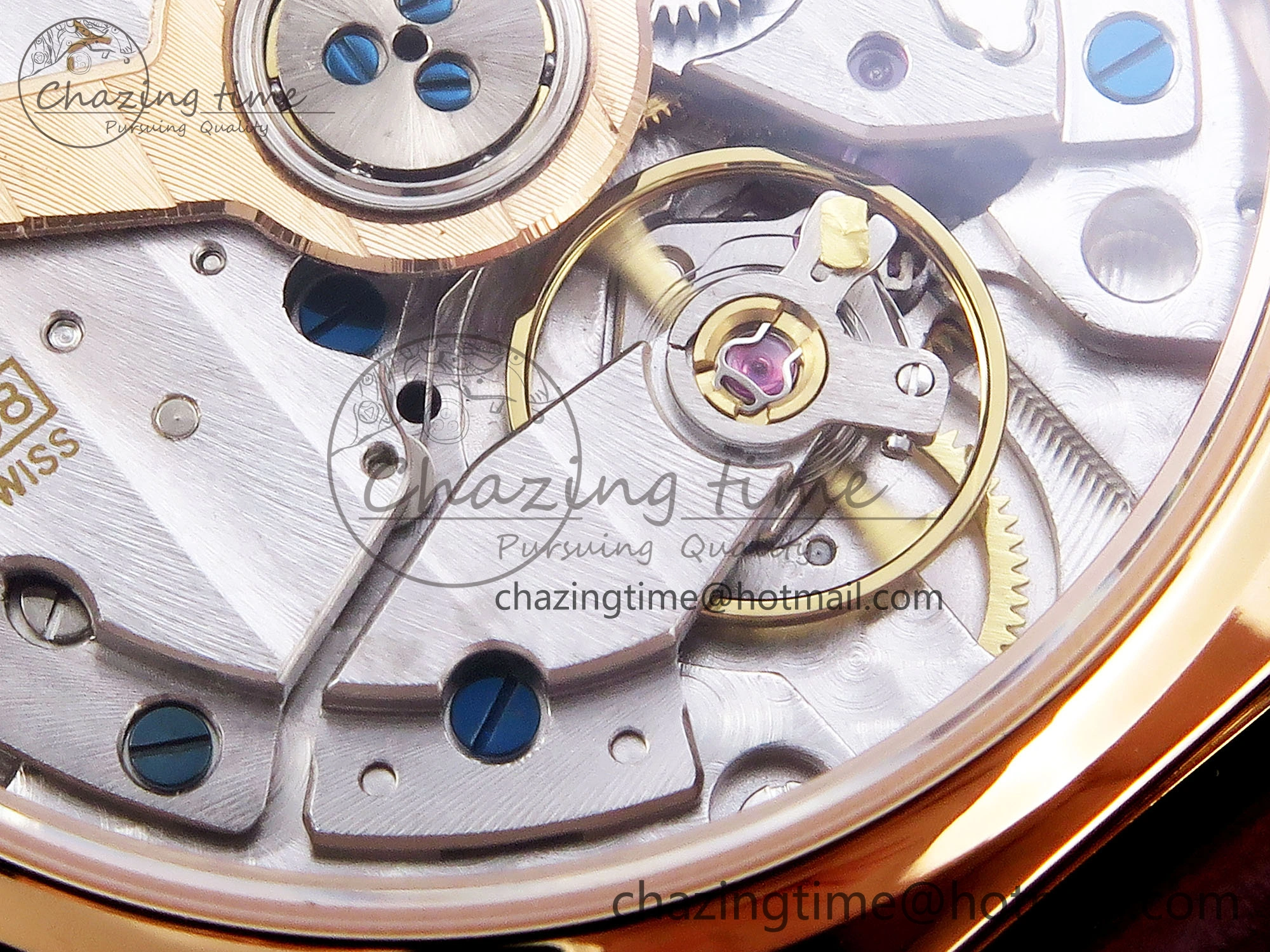 Rendez-Vous Night & Day RG APSF 1:1 Best Edition White Textured Dial Diamonds Bezel on Brown Leather Strap A ZeroBulk 10123