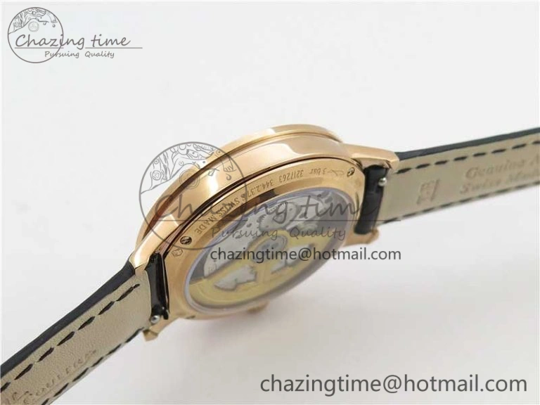 Rendez-Vous Night & Day RG ZF 1:1 Best Edition White Dial Black Markers Diamonds Bezel on Black Leather Strap A Contemporary 7455