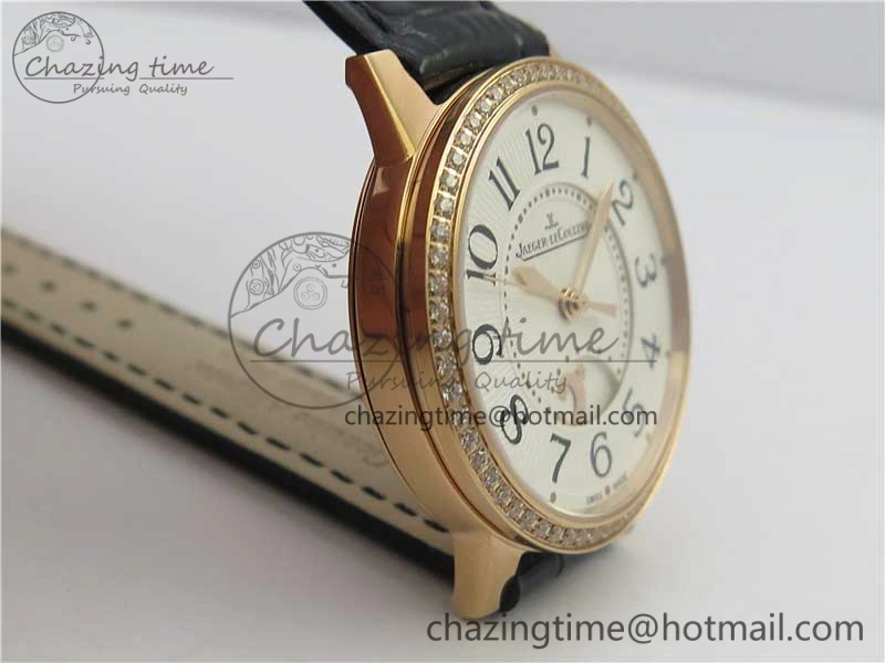 Rendez-Vous Night & Day RG ZF 1:1 Best Edition White Dial Black Markers Diamonds Bezel on Black Leather Strap A Contemporary 7455