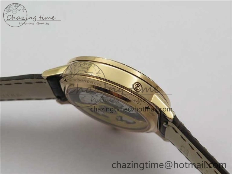 Rendez-Vous Night & Day RG ZF 1:1 Best Edition White Textured Dial Diamonds Bezel on Brown Leather Strap A Refined 7443