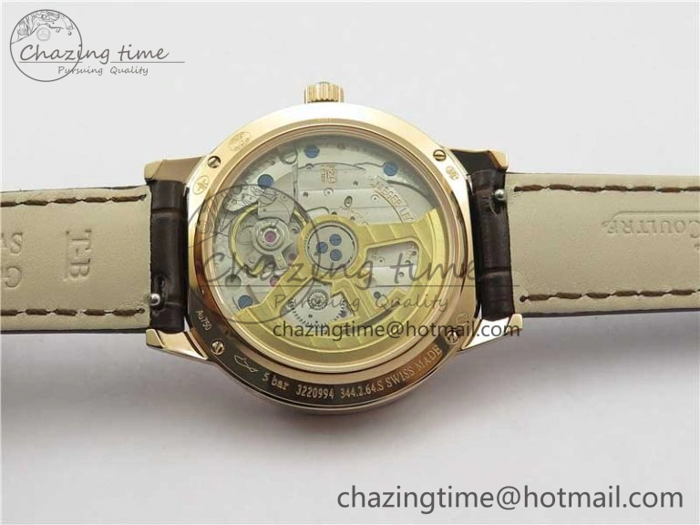 Rendez-Vous Night & Day RG ZF 1:1 Best Edition White Textured Dial Diamonds Bezel on Brown Leather Strap A Refined 7443