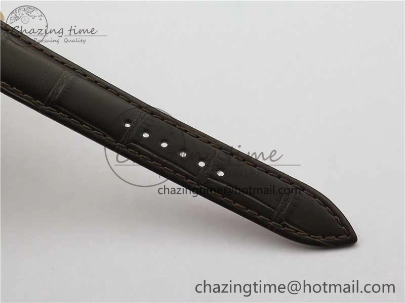 Rendez-Vous Night & Day RG ZF 1:1 Best Edition White Textured Dial Diamonds Bezel on Brown Leather Strap A Refined 7443