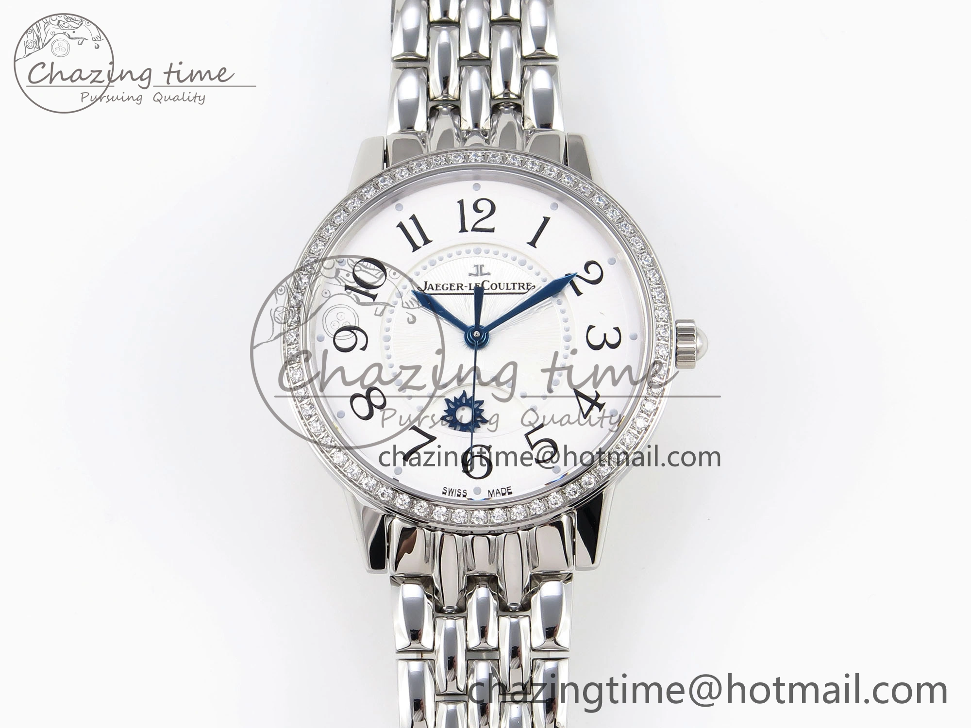 Rendez-Vous Night & Day SS APSF 1:1 Best Edition WhiteTextured Dial Diamonds Bezel on SS Bracelet A Cozy 7418