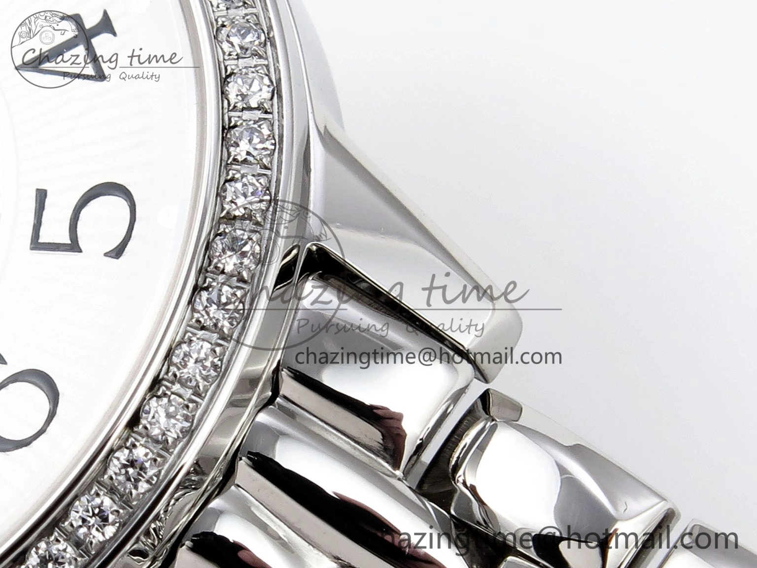 Rendez-Vous Night & Day SS APSF 1:1 Best Edition WhiteTextured Dial Diamonds Bezel on SS Bracelet A Cozy 7418