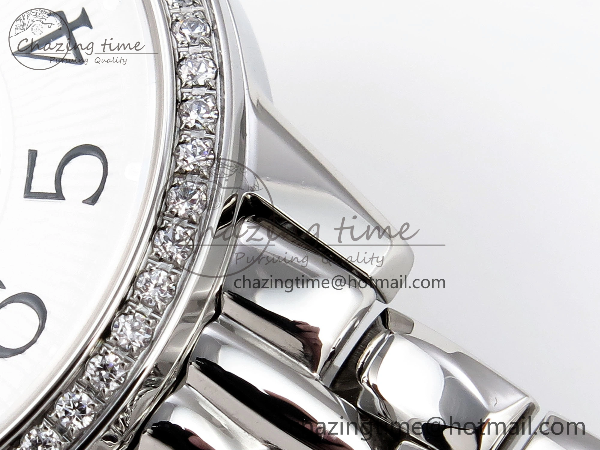 Rendez-Vous Night & Day SS APSF 1:1 Best Edition WhiteTextured Dial Diamonds Bezel on SS Bracelet A Cozy 7418