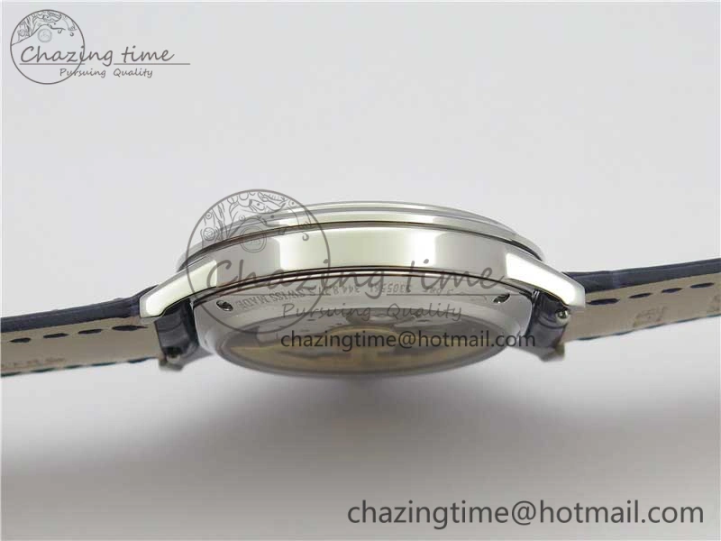 FastDry Rendez-Vous Night & Day SS Polished Bezel ZF 1:1 Best Edition White Textured Dial on Blue Leather Strap A 7453