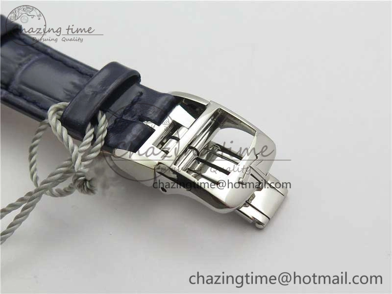 FastDry Rendez-Vous Night & Day SS Polished Bezel ZF 1:1 Best Edition White Textured Dial on Blue Leather Strap A 7453