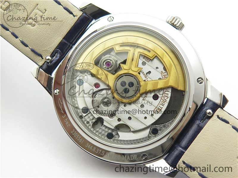 FastDry Rendez-Vous Night & Day SS Polished Bezel ZF 1:1 Best Edition White Textured Dial on Blue Leather Strap A 7453
