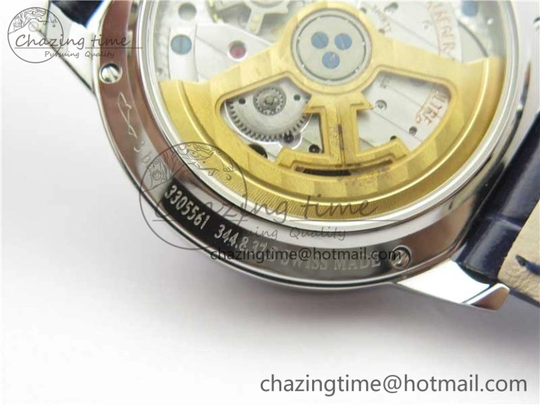 FastDry Rendez-Vous Night & Day SS Polished Bezel ZF 1:1 Best Edition White Textured Dial on Blue Leather Strap A 7453