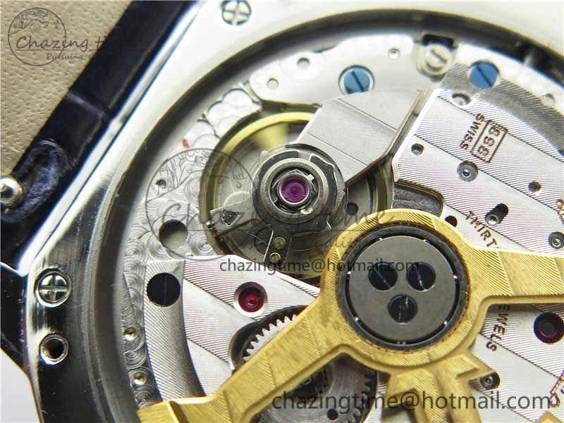 FastDry Rendez-Vous Night & Day SS Polished Bezel ZF 1:1 Best Edition White Textured Dial on Blue Leather Strap A 7453