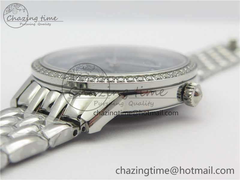 Rendez-Vous Night & Day SS ZF 1:1 Best Edition Blue Textured Dial Diamonds Bezel on SS Bracelet A SmoothTexture 10571