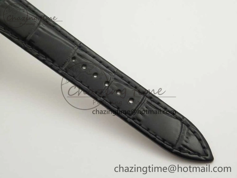 QuickDry Rendez-Vous Night & Day SS ZF 1:1 Best Edition White Textured Dial Diamonds Bezel on Black Leather Strap A 10585