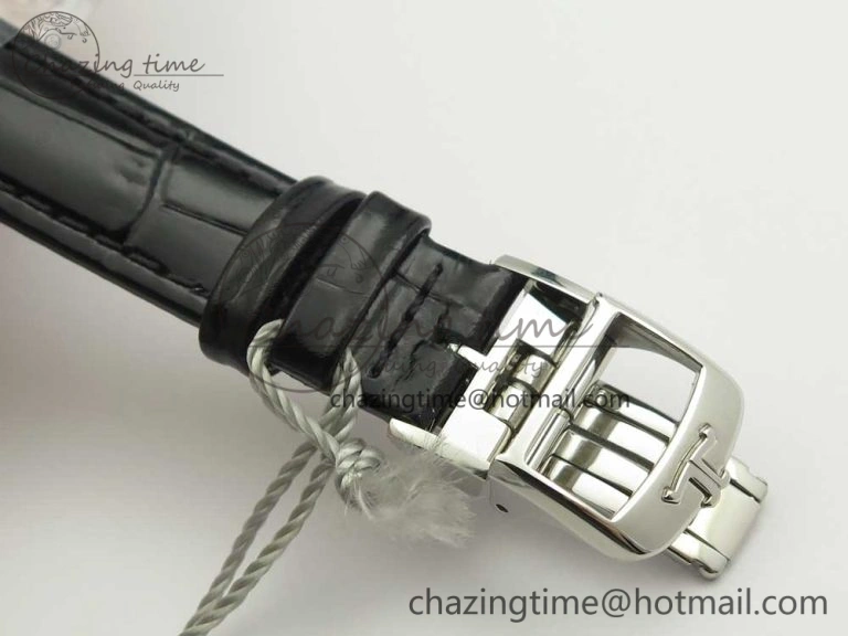 QuickDry Rendez-Vous Night & Day SS ZF 1:1 Best Edition White Textured Dial Diamonds Bezel on Black Leather Strap A 10585