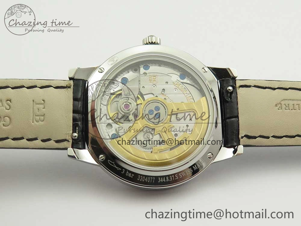 QuickDry Rendez-Vous Night & Day SS ZF 1:1 Best Edition White Textured Dial Diamonds Bezel on Black Leather Strap A 10585