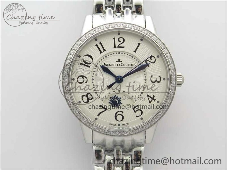 Sporty Rendez-Vous Night & Day SS ZF 1:1 Best Edition WhiteTextured Dial Diamonds Bezel on SS Bracelet A 7451