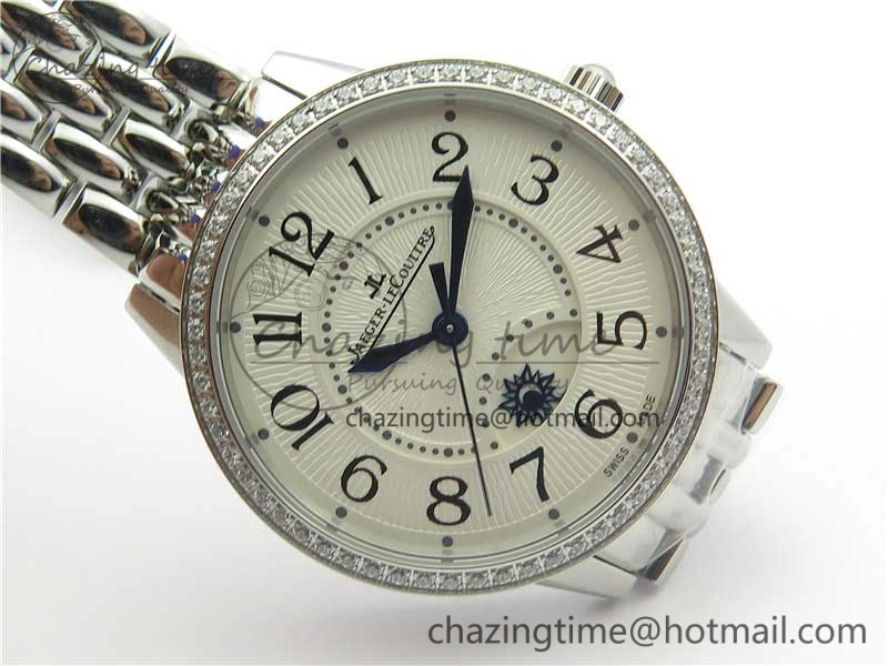 Sporty Rendez-Vous Night & Day SS ZF 1:1 Best Edition WhiteTextured Dial Diamonds Bezel on SS Bracelet A 7451