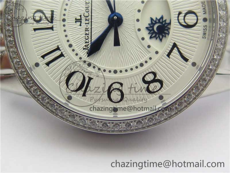 Sporty Rendez-Vous Night & Day SS ZF 1:1 Best Edition WhiteTextured Dial Diamonds Bezel on SS Bracelet A 7451