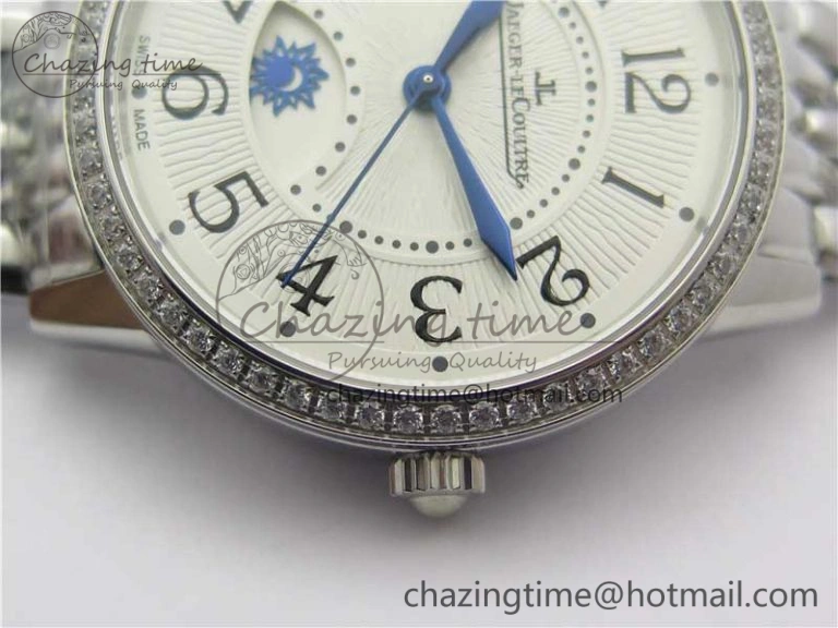 Sporty Rendez-Vous Night & Day SS ZF 1:1 Best Edition WhiteTextured Dial Diamonds Bezel on SS Bracelet A 7451