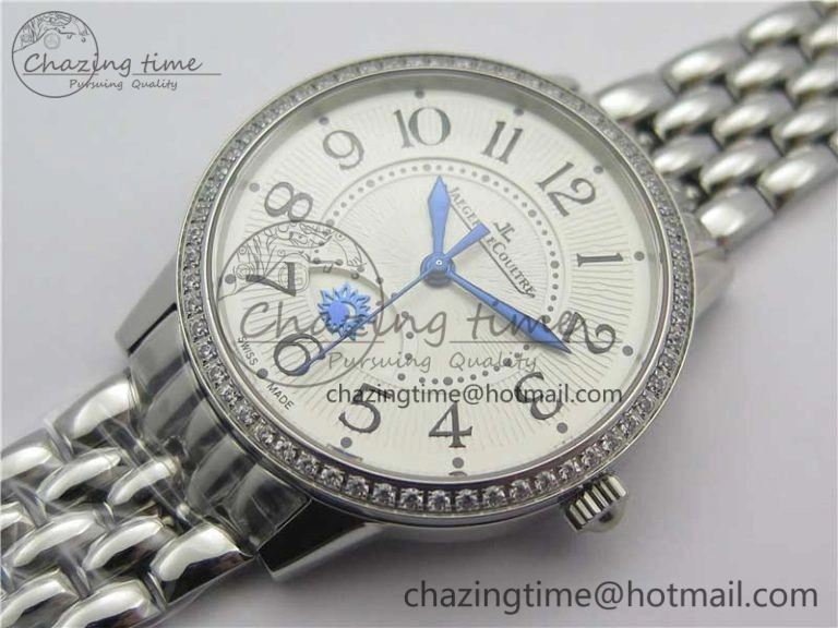Sporty Rendez-Vous Night & Day SS ZF 1:1 Best Edition WhiteTextured Dial Diamonds Bezel on SS Bracelet A 7451