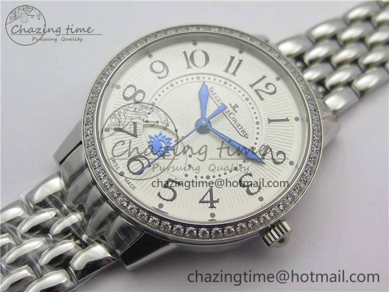Sporty Rendez-Vous Night & Day SS ZF 1:1 Best Edition WhiteTextured Dial Diamonds Bezel on SS Bracelet A 7451