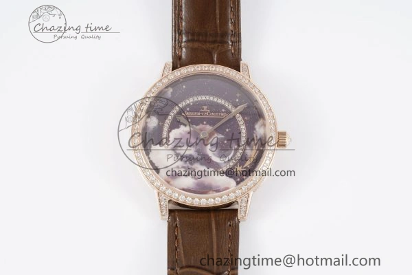 Rendez-Vous Star RG KZF 1:1 Best Edition Brown Star Dial Diamonds Bezel on Brown Leather Strap A FlexibleFit 7422