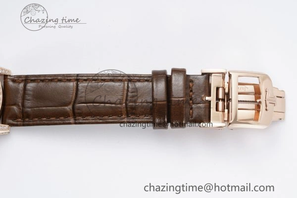 Functional Rendez-Vous Star RG KZF 1:1 Best Edition Brown Star Dial Diamonds Bezel on Brown Leather Strap A 10171
