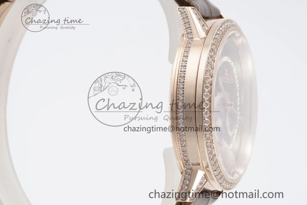 Functional Rendez-Vous Star RG KZF 1:1 Best Edition Brown Star Dial Diamonds Bezel on Brown Leather Strap A 10171