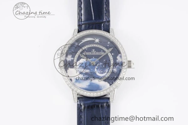 Rendez-Vous Star SS KZF 1:1 Best Edition Blue Star Dial Diamonds Bezel on Blue Leather Strap A TravelReady 7421