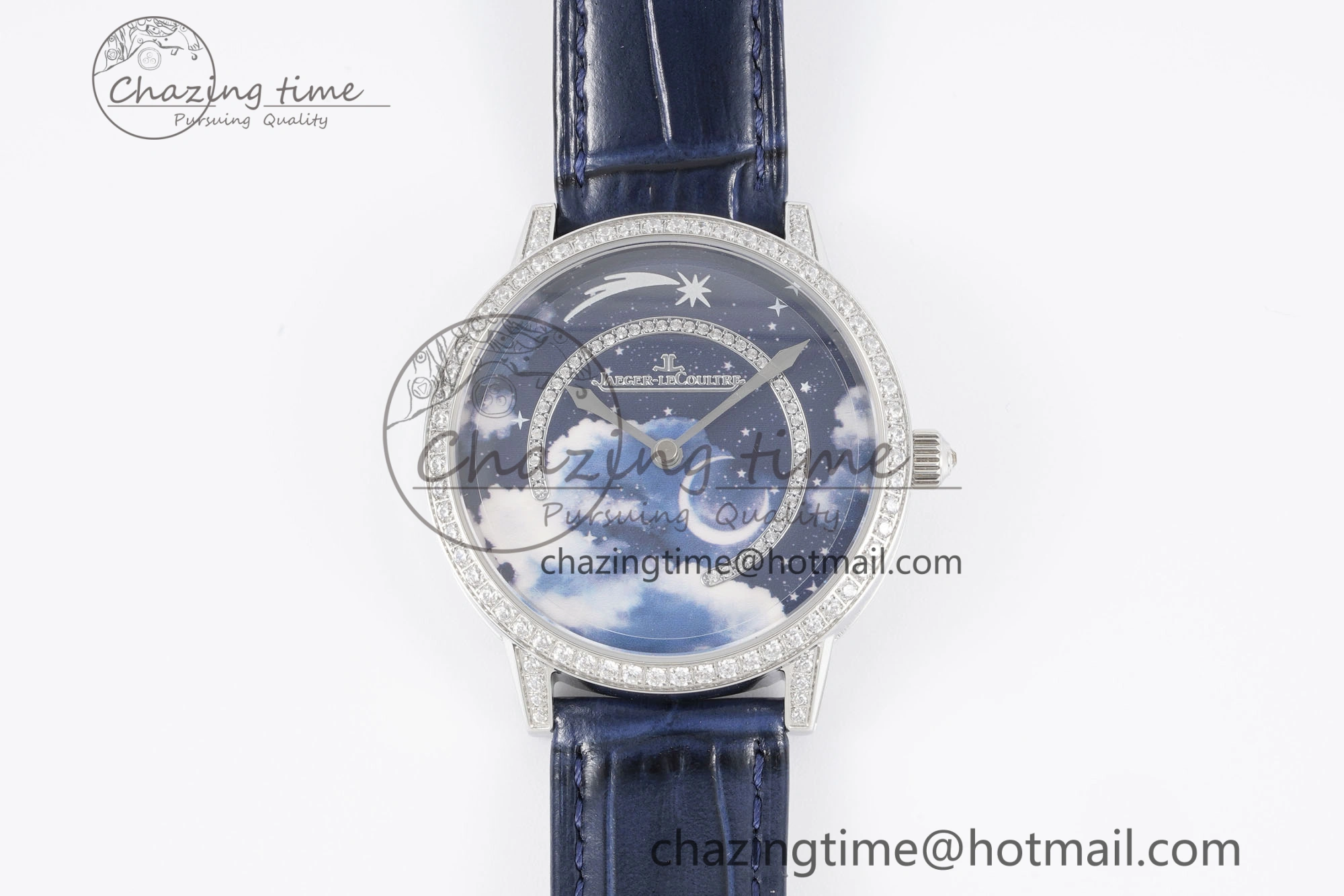Rendez-Vous Star SS KZF 1:1 Best Edition Blue Star Dial Diamonds Bezel on Blue Leather Strap A TravelReady 7421