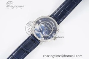 Rendez-Vous Star SS KZF 1:1 Best Edition Blue Star Dial Diamonds Bezel on Blue Leather Strap A TravelReady 7421