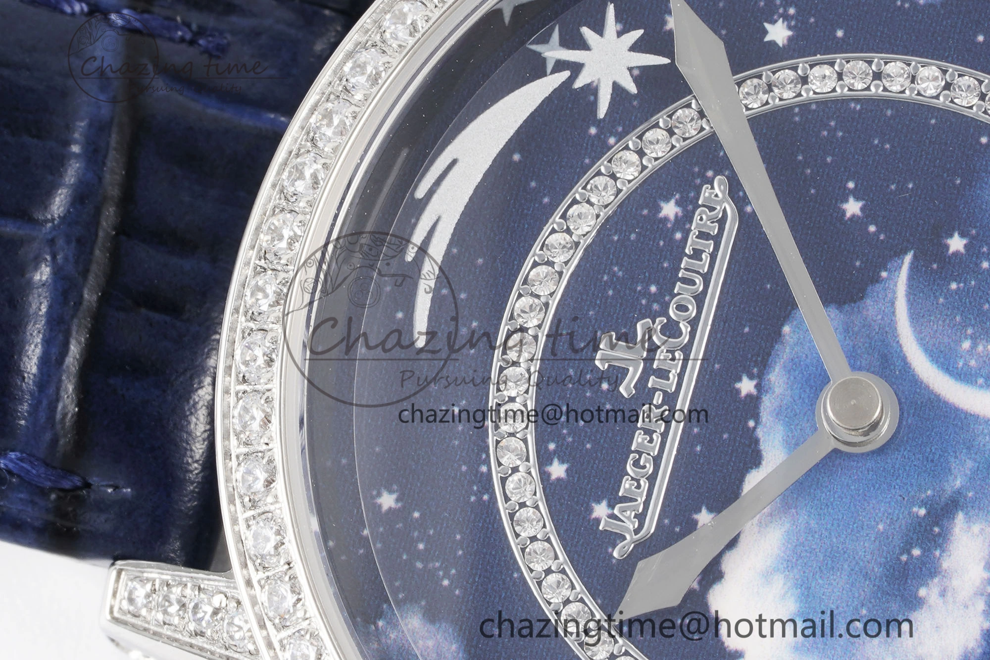 Rendez-Vous Star SS KZF 1:1 Best Edition Blue Star Dial Diamonds Bezel on Blue Leather Strap A TravelReady 7421