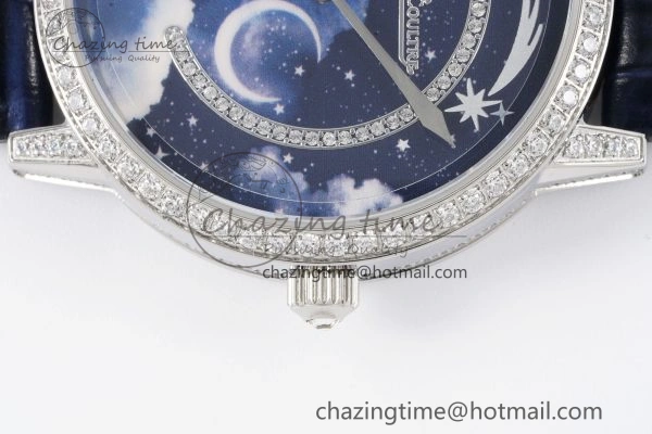 Rendez-Vous Star SS KZF 1:1 Best Edition Blue Star Dial Diamonds Bezel on Blue Leather Strap A TravelReady 7421