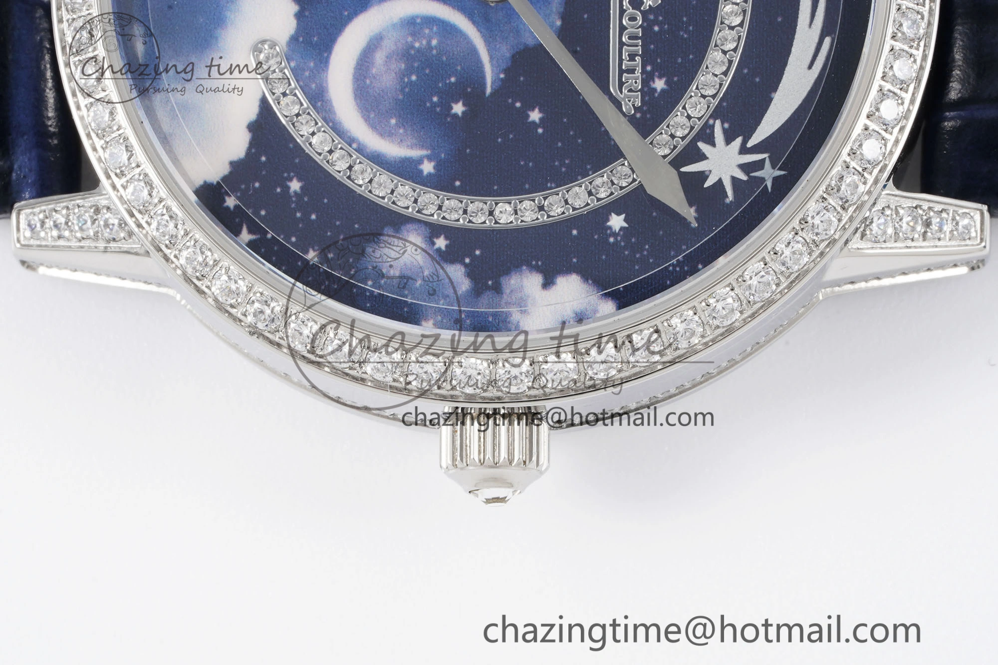 Rendez-Vous Star SS KZF 1:1 Best Edition Blue Star Dial Diamonds Bezel on Blue Leather Strap A TravelReady 7421