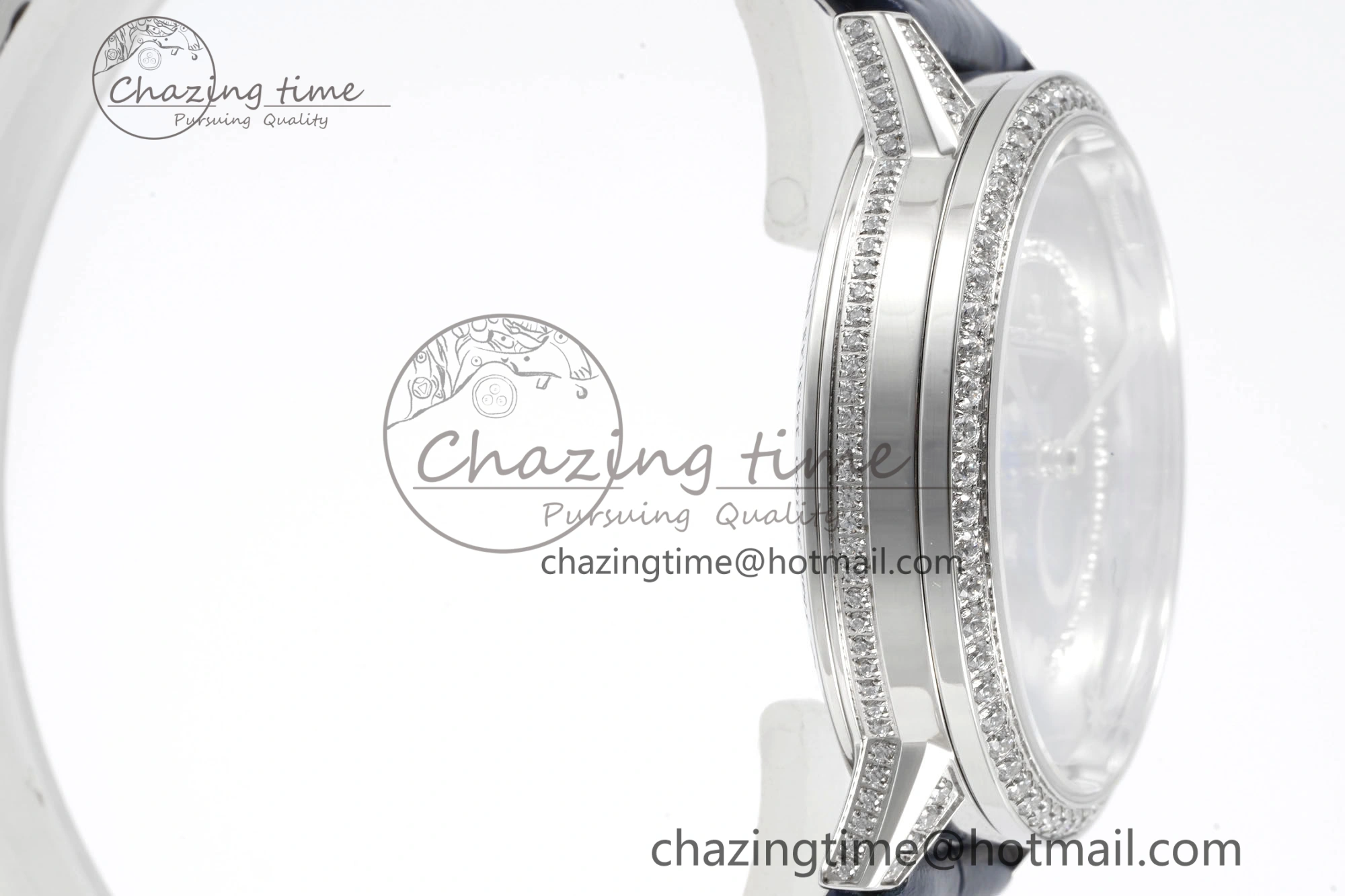 Rendez-Vous Star SS KZF 1:1 Best Edition Blue Star Dial Diamonds Bezel on Blue Leather Strap A TravelReady 7421