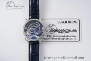 Rendez-Vous Star SS KZF 1:1 Best Edition Blue Star Dial Diamonds Bezel on Blue Leather Strap A TravelReady 7421