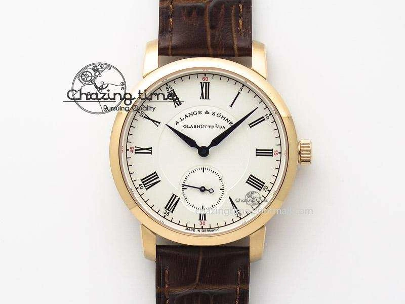 FashionForward Richard Lange MK Best Edition RG White Dial Roman Markers Sec@6 On Brown Leather Strap A 4196