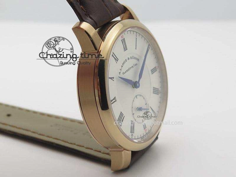 FashionForward Richard Lange MK Best Edition RG White Dial Roman Markers Sec@6 On Brown Leather Strap A 4196