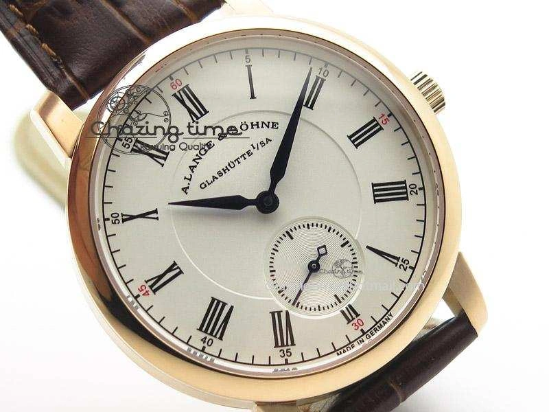 FashionForward Richard Lange MK Best Edition RG White Dial Roman Markers Sec@6 On Brown Leather Strap A 4196