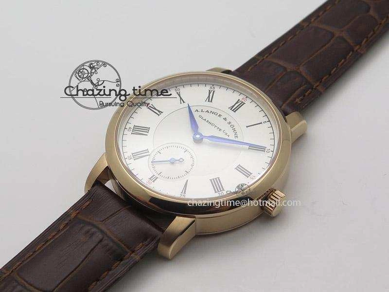 FashionForward Richard Lange MK Best Edition RG White Dial Roman Markers Sec@6 On Brown Leather Strap A 4196