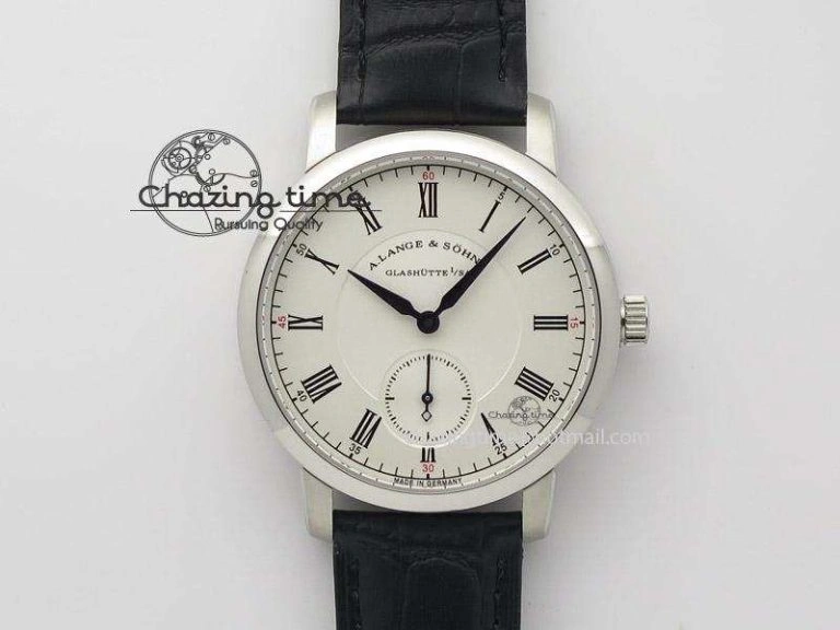 ComfortFit Richard Lange MK Best Edition SS White Dial Roman Markers Sec@6 On Black Leather Strap A 4203