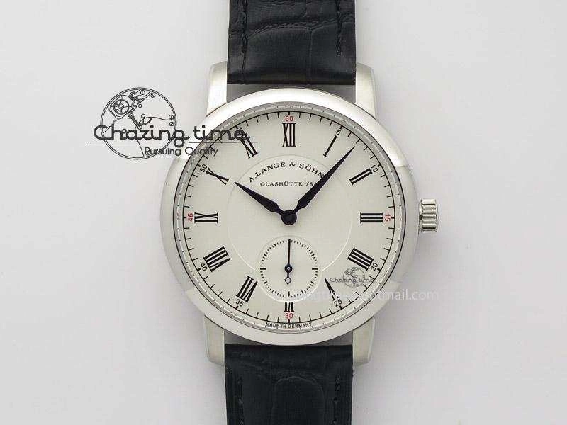 ComfortFit Richard Lange MK Best Edition SS White Dial Roman Markers Sec@6 On Black Leather Strap A 4203