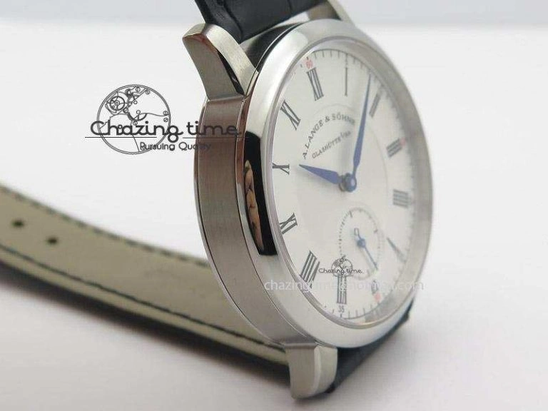 ComfortFit Richard Lange MK Best Edition SS White Dial Roman Markers Sec@6 On Black Leather Strap A 4203