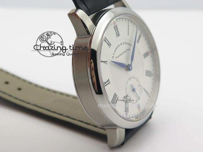 ComfortFit Richard Lange MK Best Edition SS White Dial Roman Markers Sec@6 On Black Leather Strap A 4203