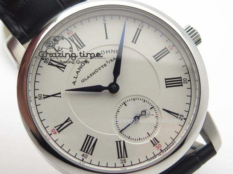 ComfortFit Richard Lange MK Best Edition SS White Dial Roman Markers Sec@6 On Black Leather Strap A 4203