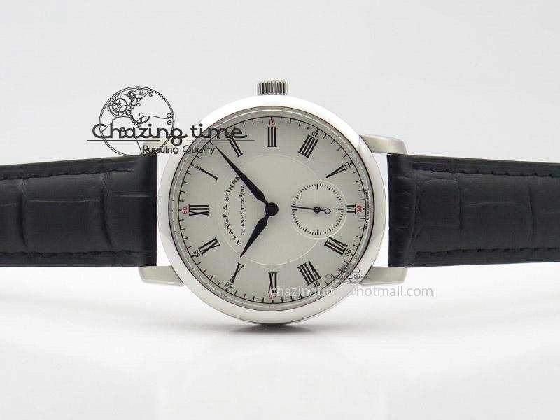 ComfortFit Richard Lange MK Best Edition SS White Dial Roman Markers Sec@6 On Black Leather Strap A 4203