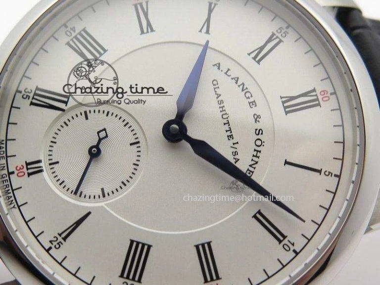 ComfortFit Richard Lange MK Best Edition SS White Dial Roman Markers Sec@6 On Black Leather Strap A 4203