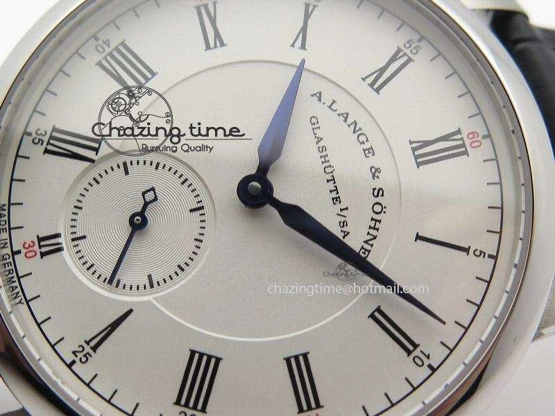 ComfortFit Richard Lange MK Best Edition SS White Dial Roman Markers Sec@6 On Black Leather Strap A 4203