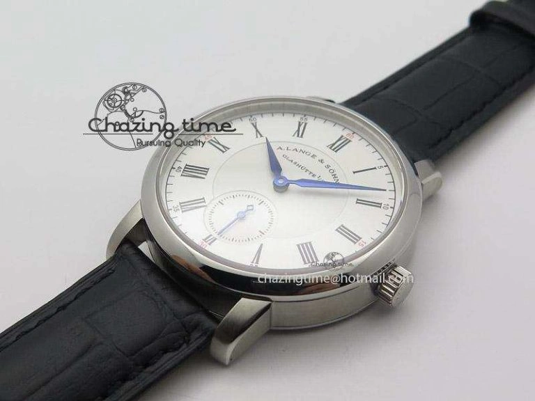 ComfortFit Richard Lange MK Best Edition SS White Dial Roman Markers Sec@6 On Black Leather Strap A 4203