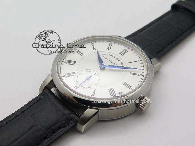 ComfortFit Richard Lange MK Best Edition SS White Dial Roman Markers Sec@6 On Black Leather Strap A 4203