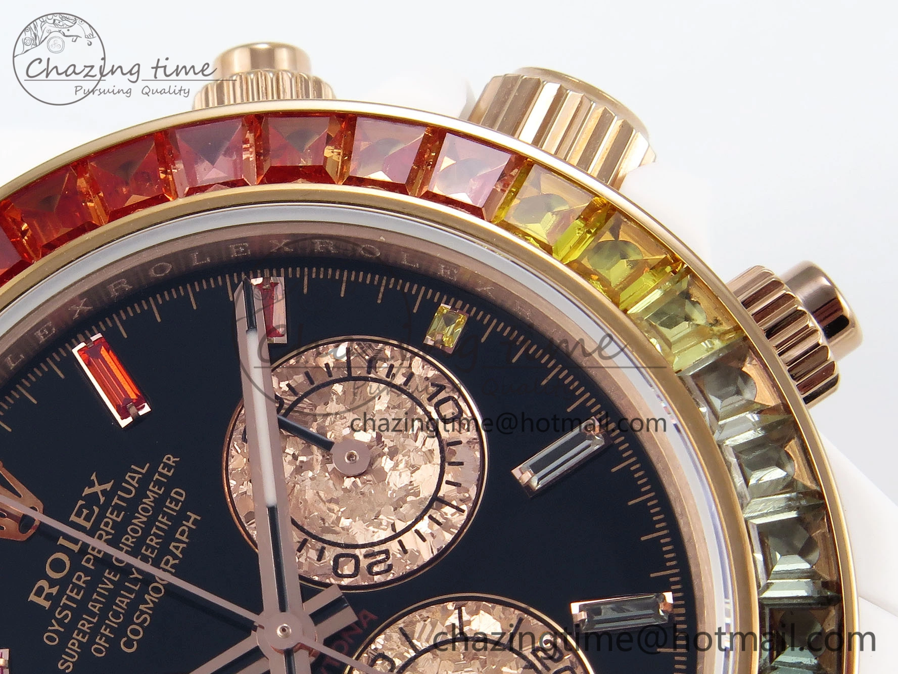 Thermal Rolex Daytona Rainbow 40mm Cer Cer Black Dial NOOB SA4130 Super Clone 1732